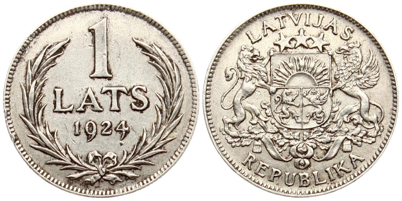  Lettland: 1 Lats 1924, siehe unten!   