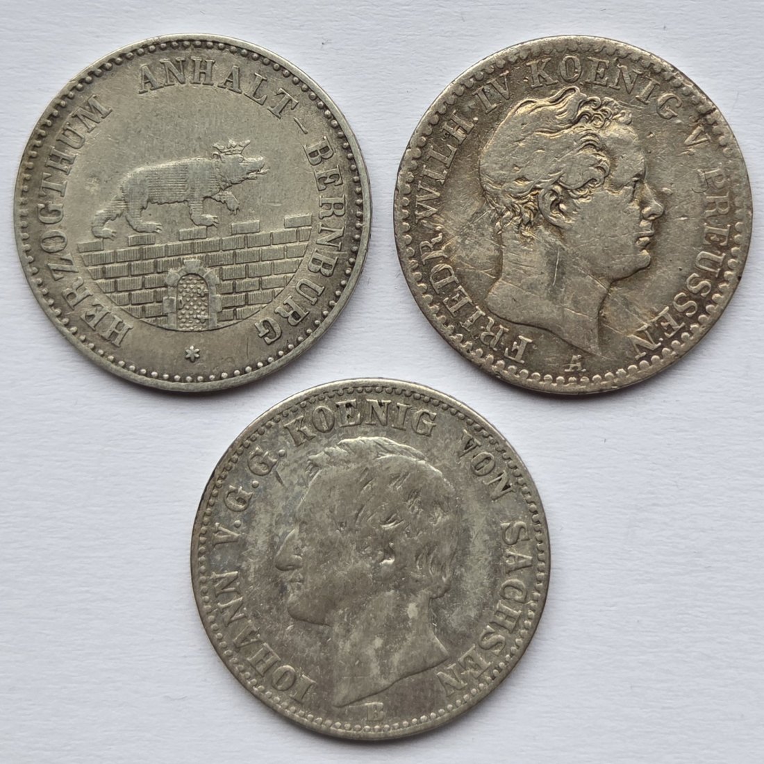  Anhalt/Preußen/Sachsen: 3 x 1/6 Taler   