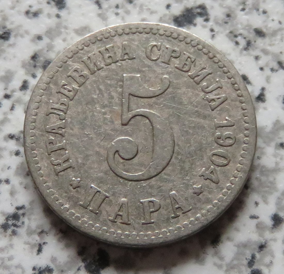  Serbien 5 Para 1904   