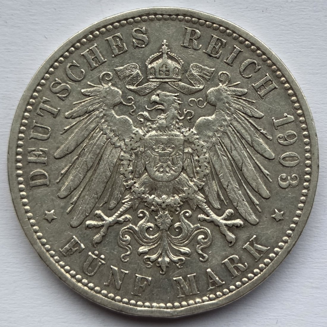  Kaiserreich: Baden, 5 Mark Friedrich I. (Jaeger 33), 1903   