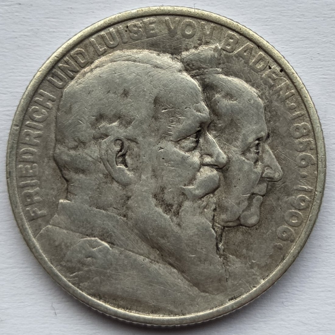  Kaiserreich: Baden, 2 Mark Goldene Hochzeit 1906 (Jaeger 34)   