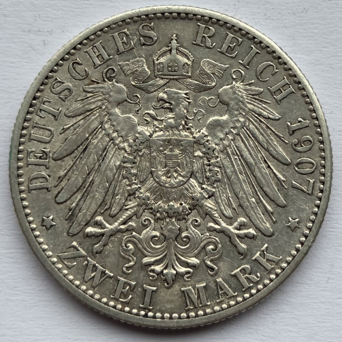  Kaiserreich: Baden, 2 Mark Friedrich I. auf den Tod 1907 (Jaeger 36)   