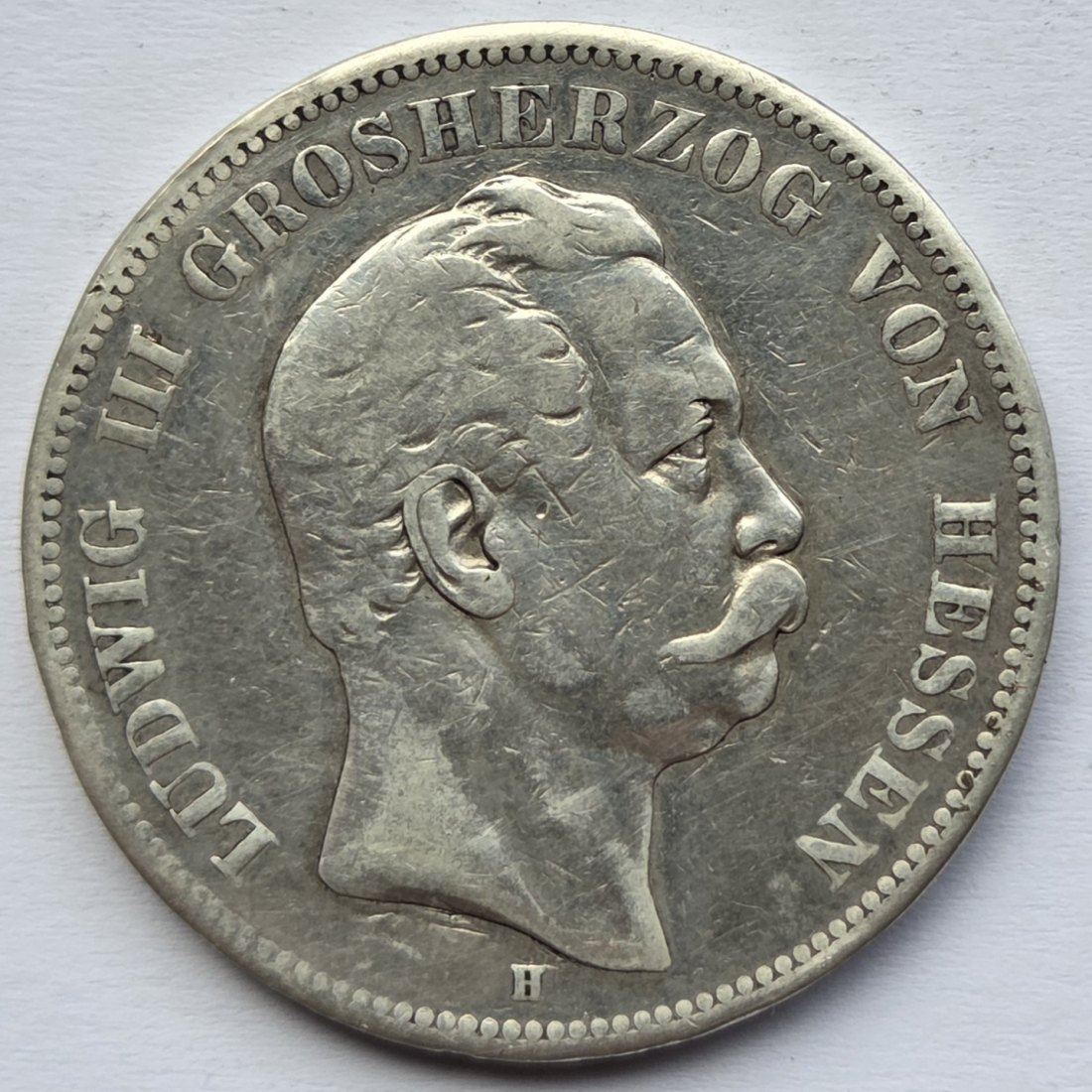  Kaiserreich: Hessen, 5 Mark Ludwig III. (Jaeger 67), 1876   