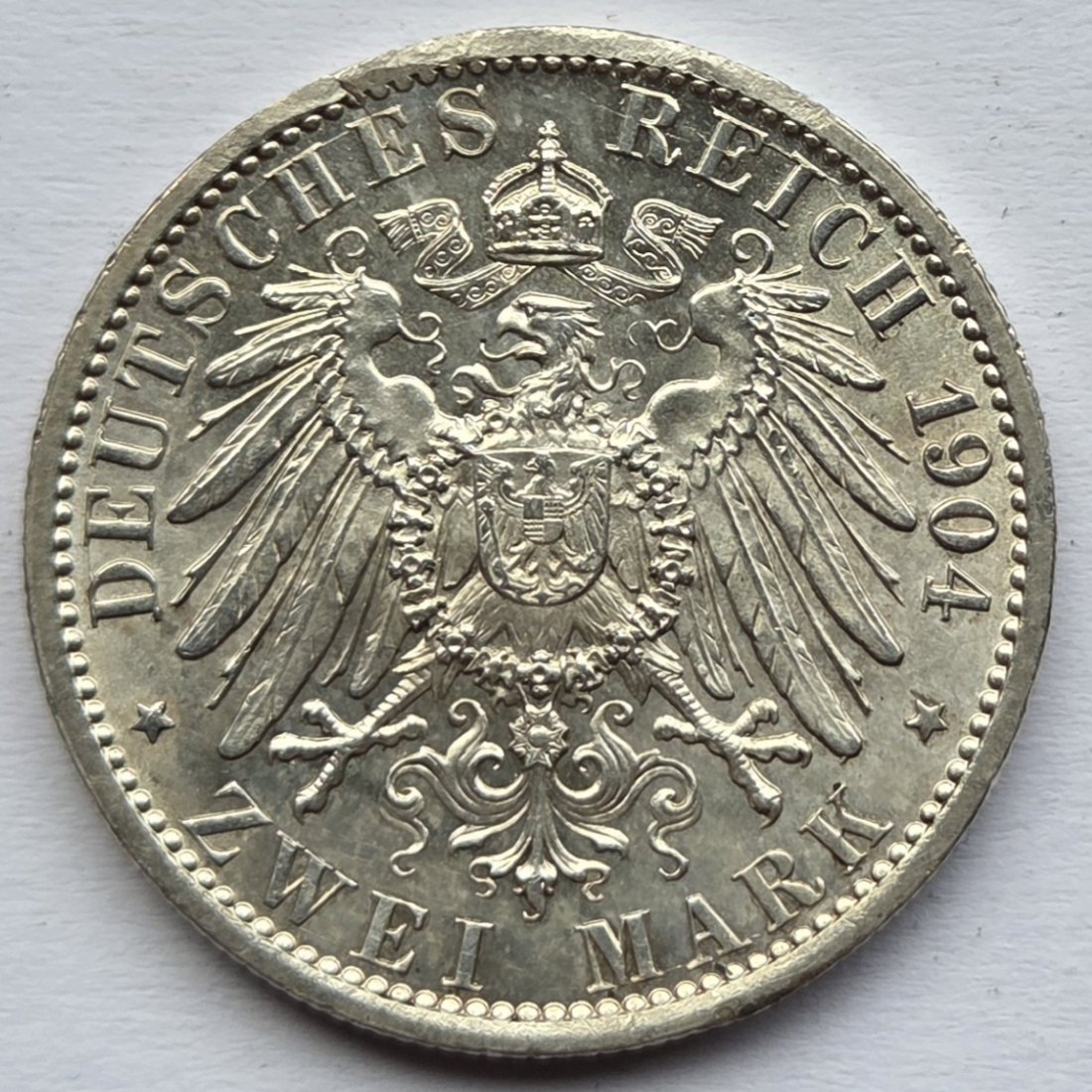  Kaiserreich: Hessen, 2 Mark Doppelportrait 1904 (Jaeger 74)   