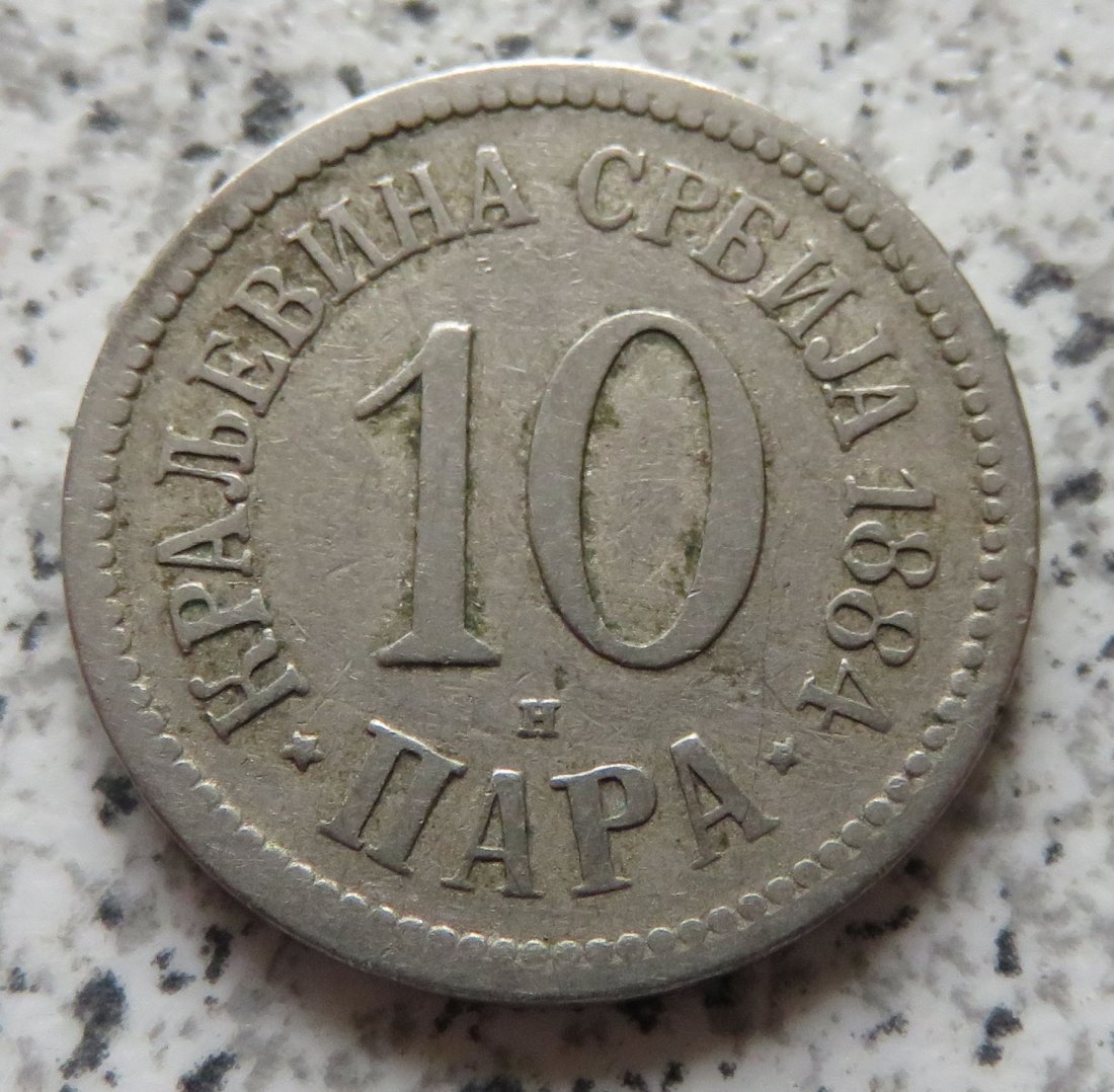  Serbien 10 Para 1884 H   