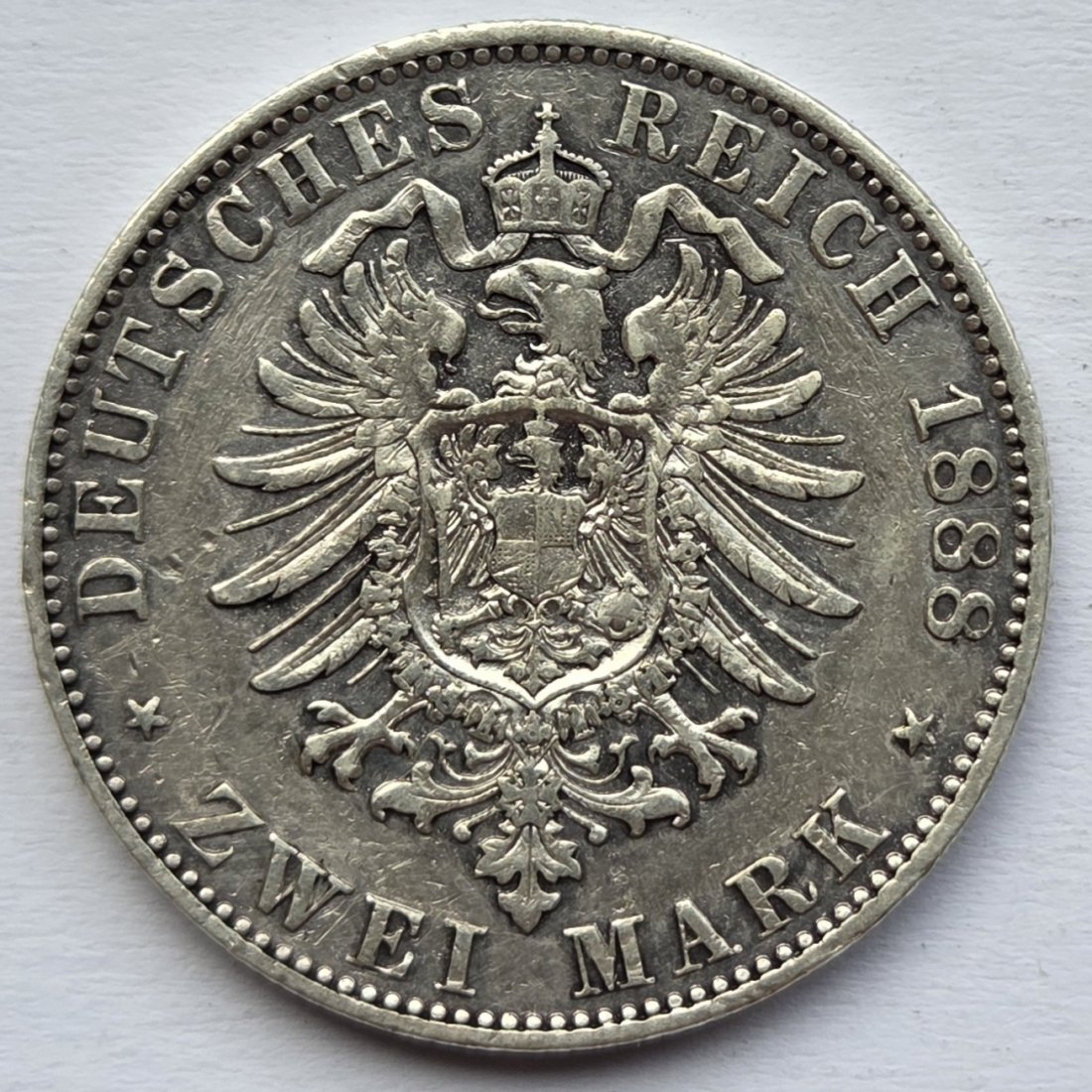  Kaiserreich: Preußen, 2 Mark Friedrich III. 1888 (Jaeger 98)   