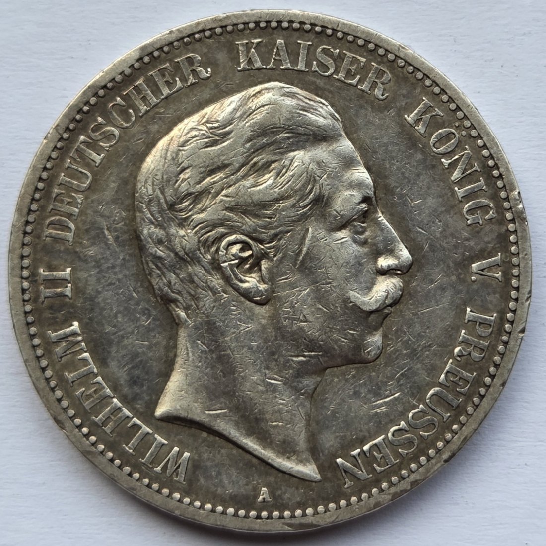  Kaiserreich: Preußen, 5 Mark Wilhelm II. (Jaeger 104), 1894   