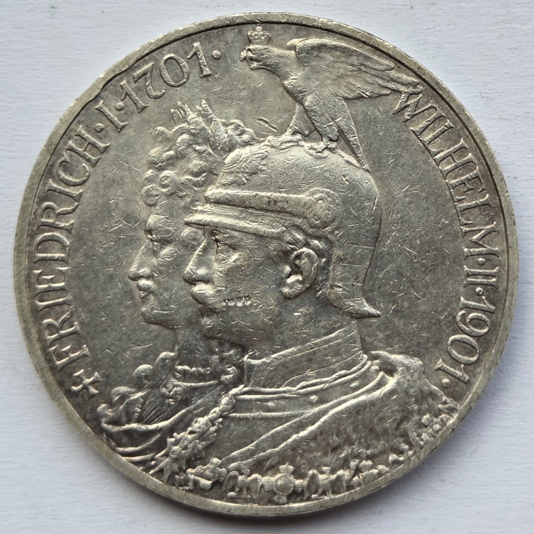  Kaiserreich: Preußen, 5 Mark 200 Jahre Königreich 1901 (Jaeger 106)   