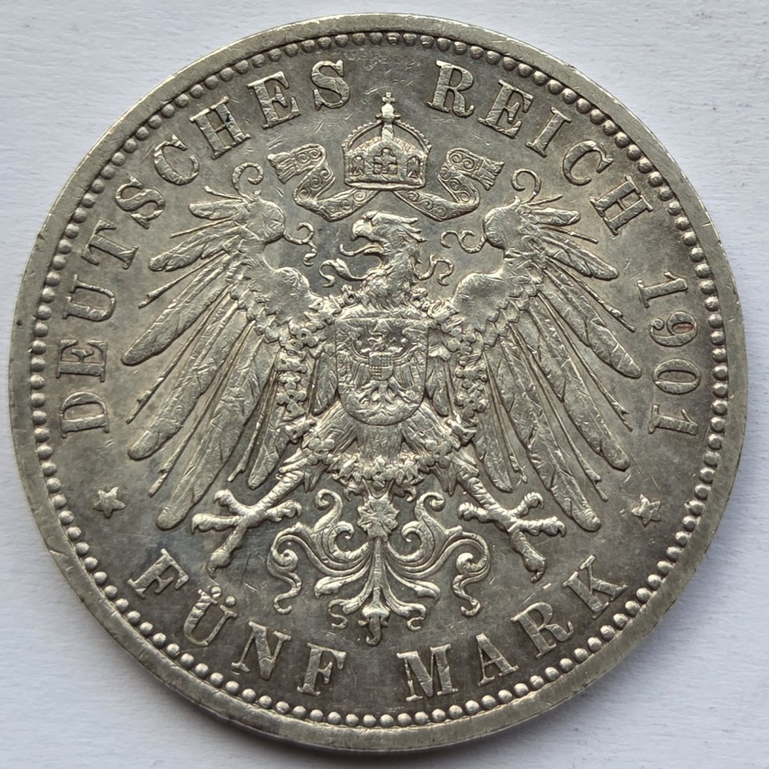  Kaiserreich: Preußen, 5 Mark 200 Jahre Königreich 1901 (Jaeger 106)   