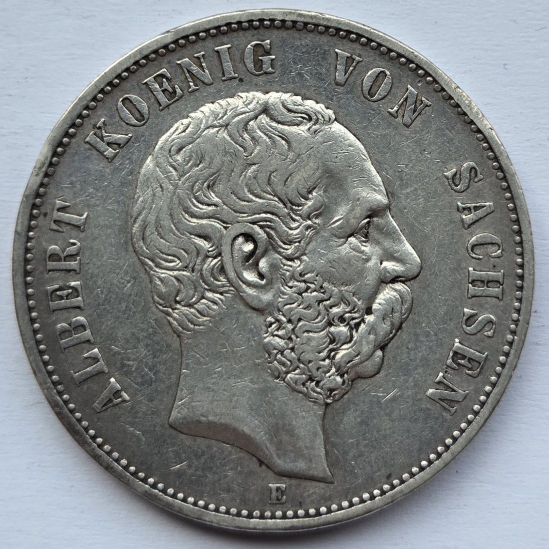  Kaiserreich: Sachsen, 5 Mark Albert (Jaeger 125), 1900   