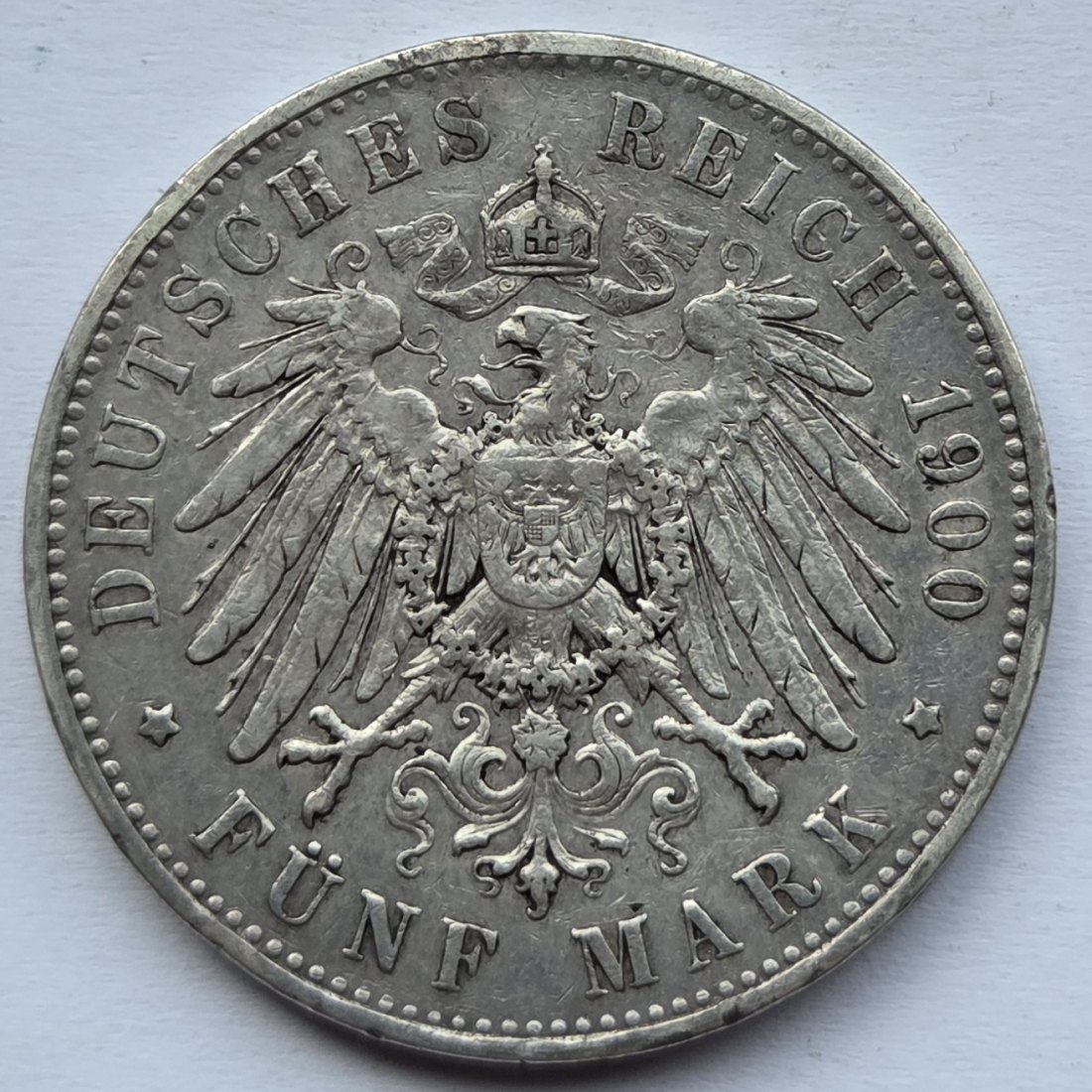  Kaiserreich: Sachsen, 5 Mark Albert (Jaeger 125), 1900   
