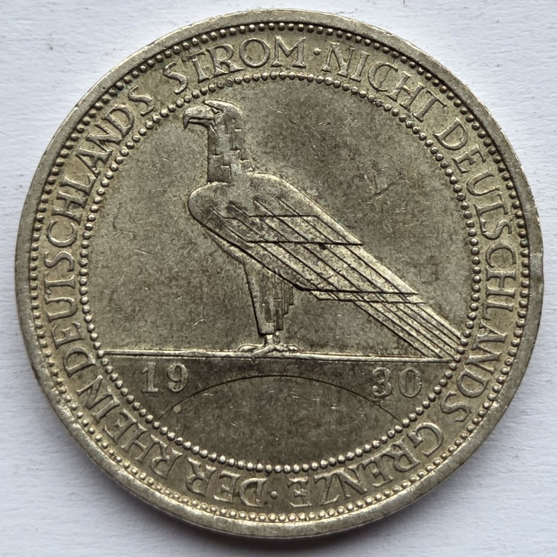  Weimarer Republik: 3 Mark Rheinlandräumung (Jaeger 345), 1930 D   