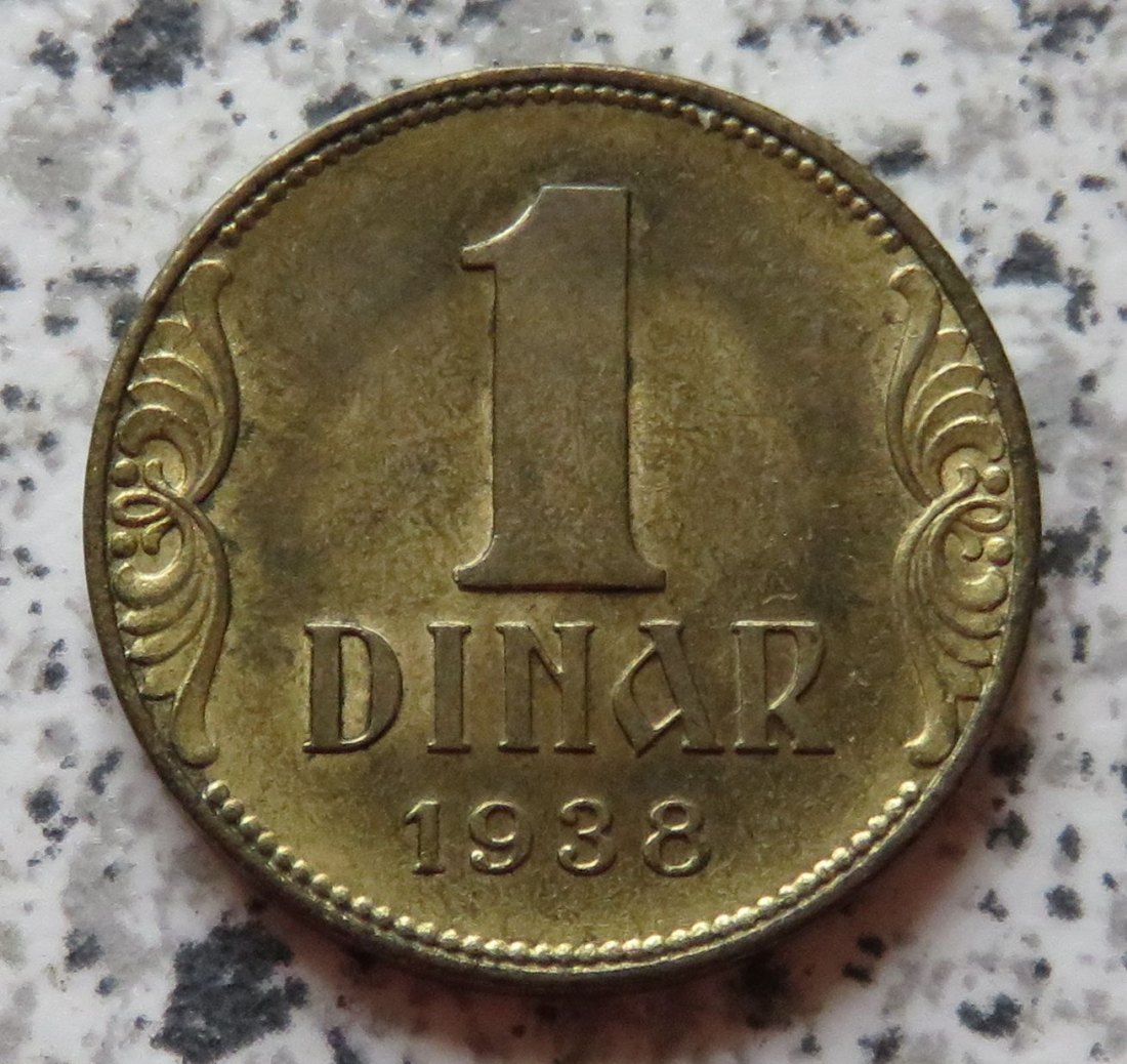 Königreich Jugoslawien 1 Dinar 1938   