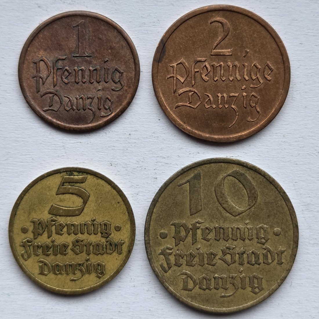  Danzig: Lot aus vier Pfennigen   