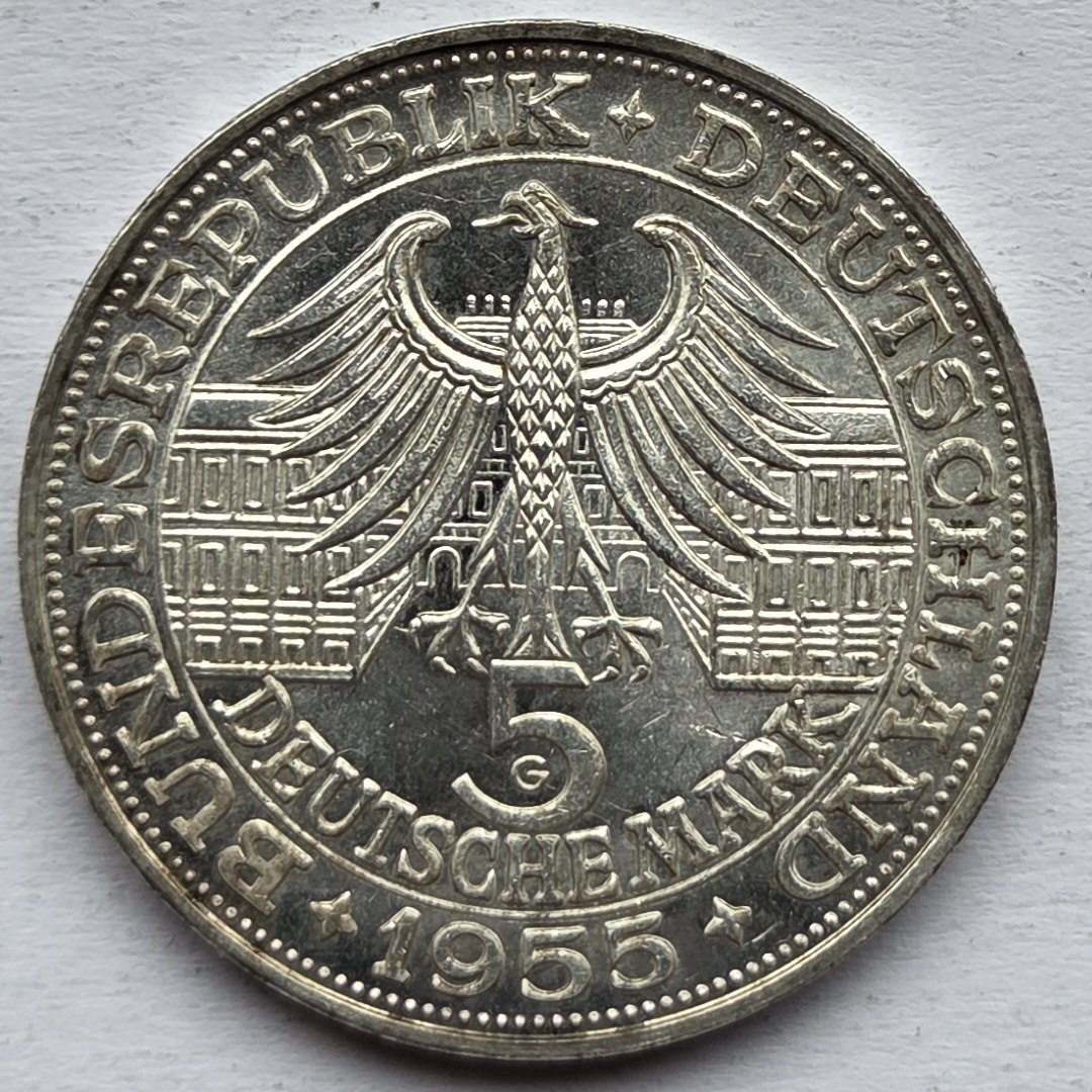  Deutschland: 5 DM Markgraf von Baden 1955   
