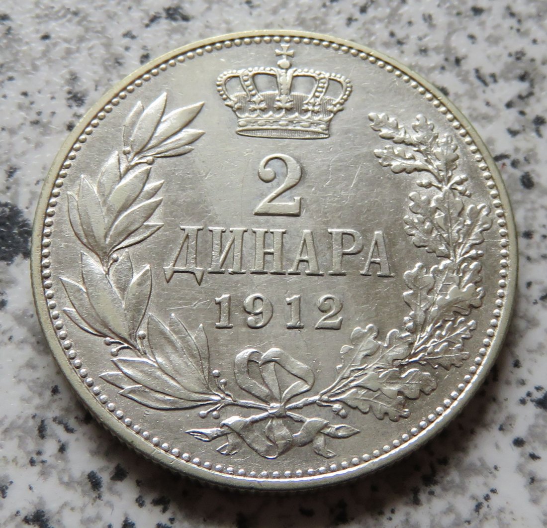  Serbien 2 Dinar 1912   