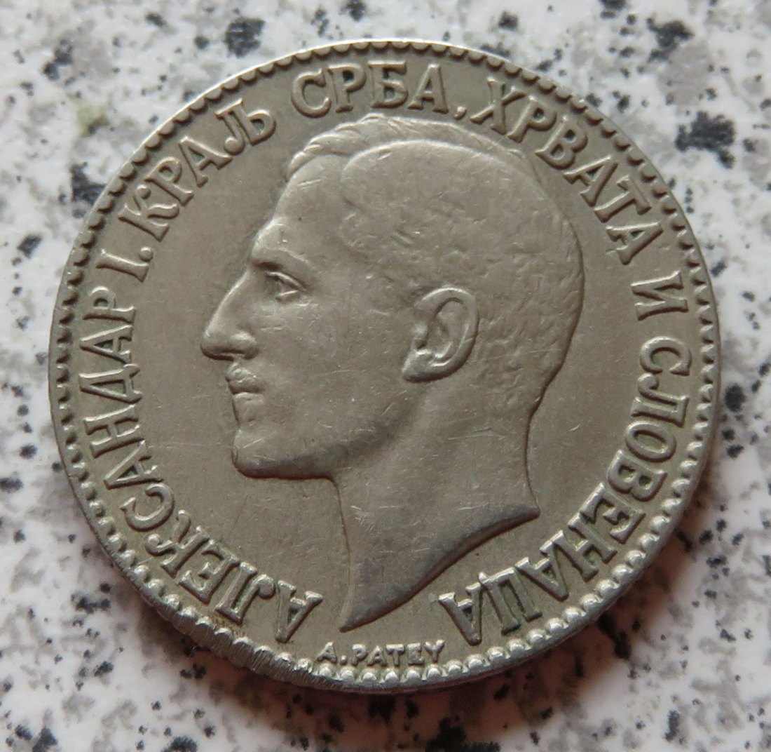  Königreich Serbien, Kroatien und Slowenien 2 Dinar 1925, Poissy, Frankreich (Münzzeichen)   