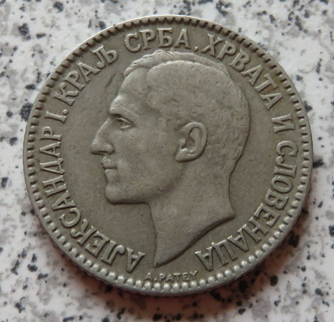  Königreich Serbien, Kroatien und Slowenien 2 Dinar 1925, Brüssel Belgien (kein Münzzeichen)   