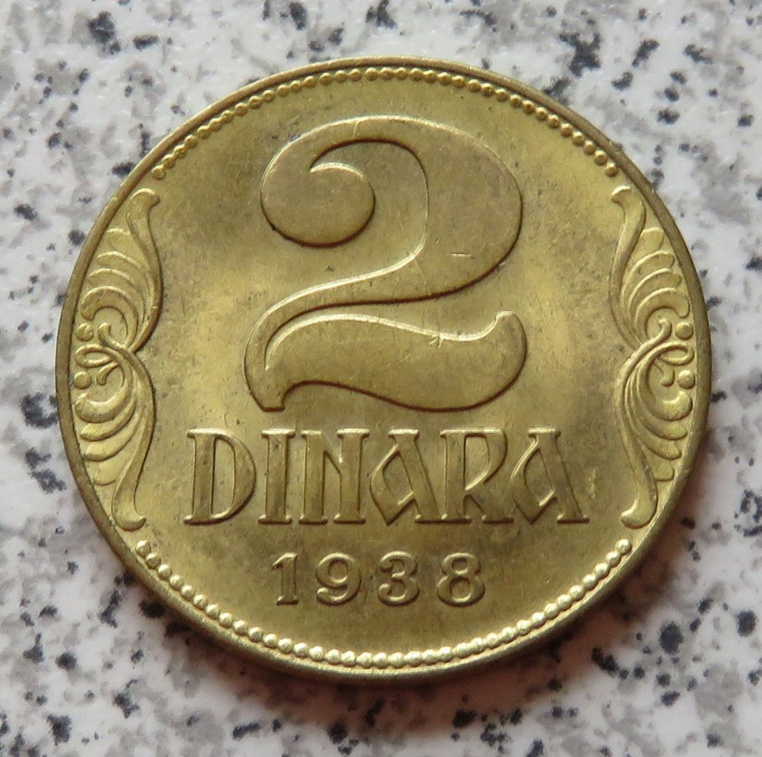  Königreich Jugoslawien 2 Dinar 1938   