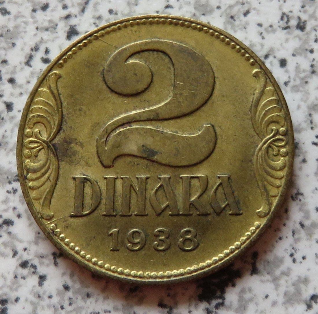 Königreich Jugoslawien 2 Dinar 1938   