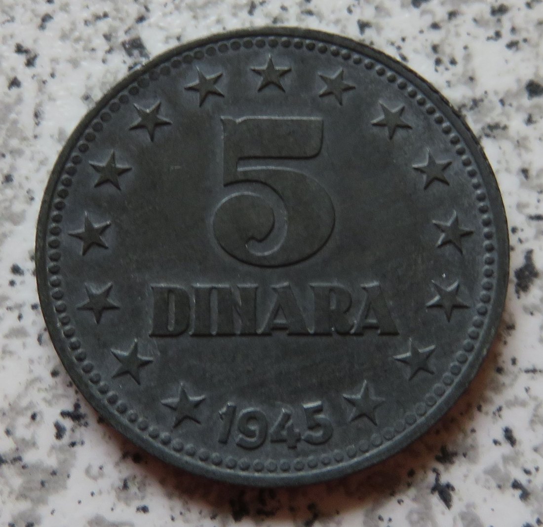  Jugoslawien 5 Dinar 1945   
