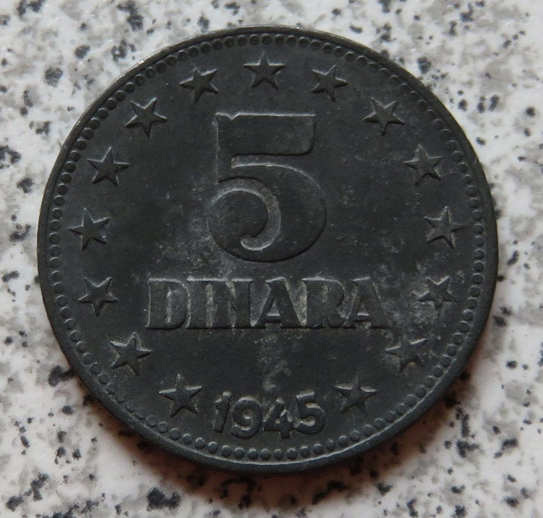  Jugoslawien 5 Dinar 1945   