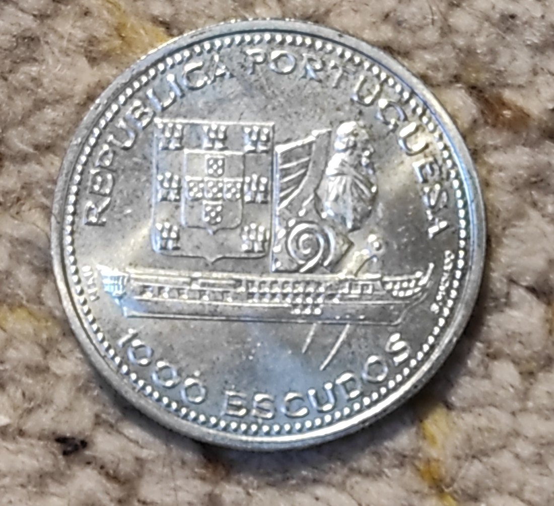  Portugal 1000 Escudos 1996, SILBER, Restauration der Fregatte Gloria   