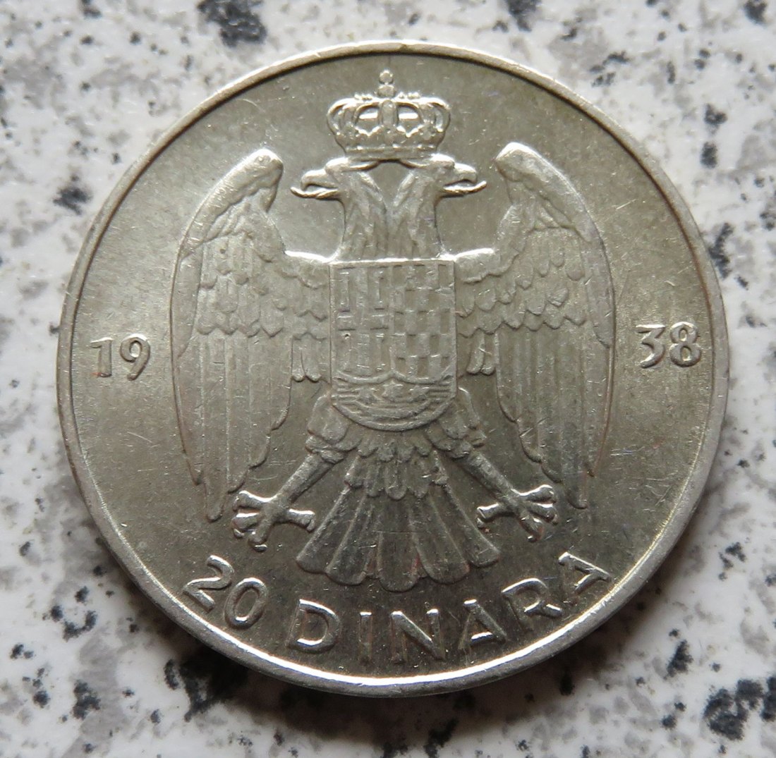  Königreich Jugoslawien 20 Dinar 1938   