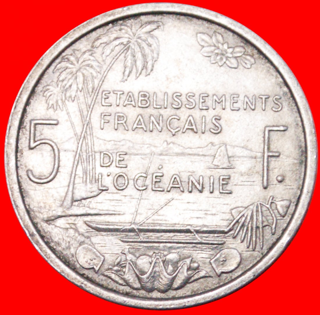 Ⰺ FRANCE: FRENCH OCEANIA ★ 5 FRANCS 1952 SHIPS! ★LOW START ★ NO RESERVE!
