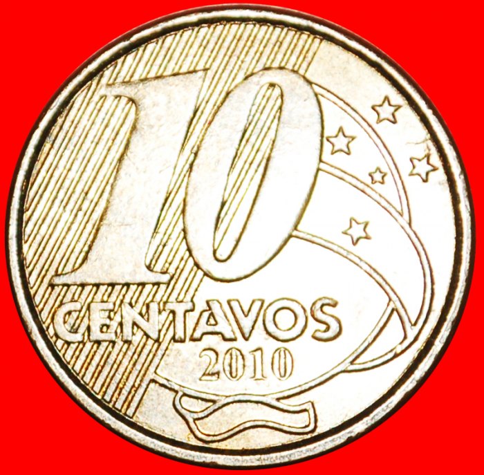 Ⰺ HORSE AND SOUTHERN CROSS: BRAZIL ★ 10 CENTAVOS 2010! PEDRO I (1798-1834)★LOW START ★ NO RESERVE!