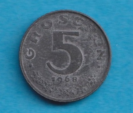  Österreich 5 Groschen 1968   