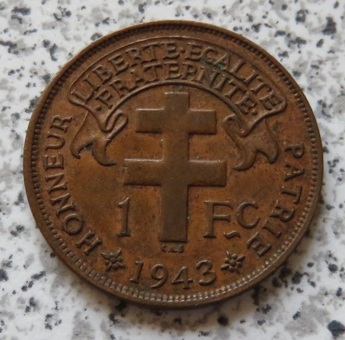  Kamerun 1 Franc 1943, KM 7 Libre   