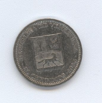  - Venezuela 50 Centimos 1965 -   