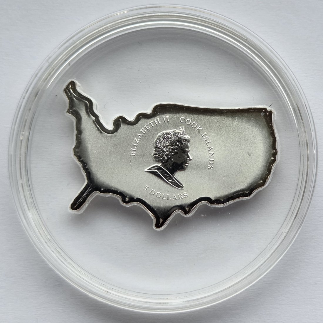  Cook Islands: 5 Dollars Papst Benedikt bei der UNO 2008, 25 g Feinsilber   