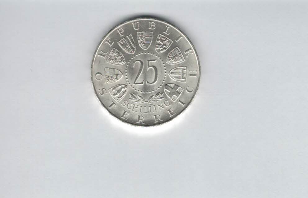  25 Schilling 1955 Bundestheater silber 10,4g fein Gedenkmünze Österreich Spittalgold9800 (04588/1)   