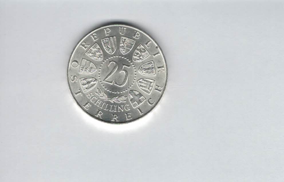  25 Schilling 1956 Wolfgang Amadeus Mozart silber 10,4g fein Österreich Spittalgold9800 (04588/2)   