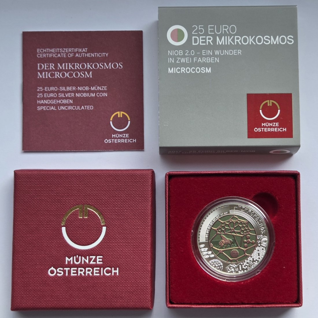  Österreich: 25 Euro Niob Mikrokosmos 2017   