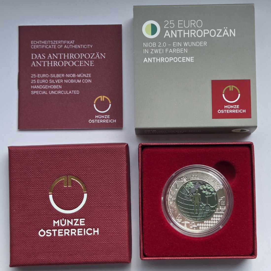  Österreich: 25 Euro Niob Anthropozän 2018   