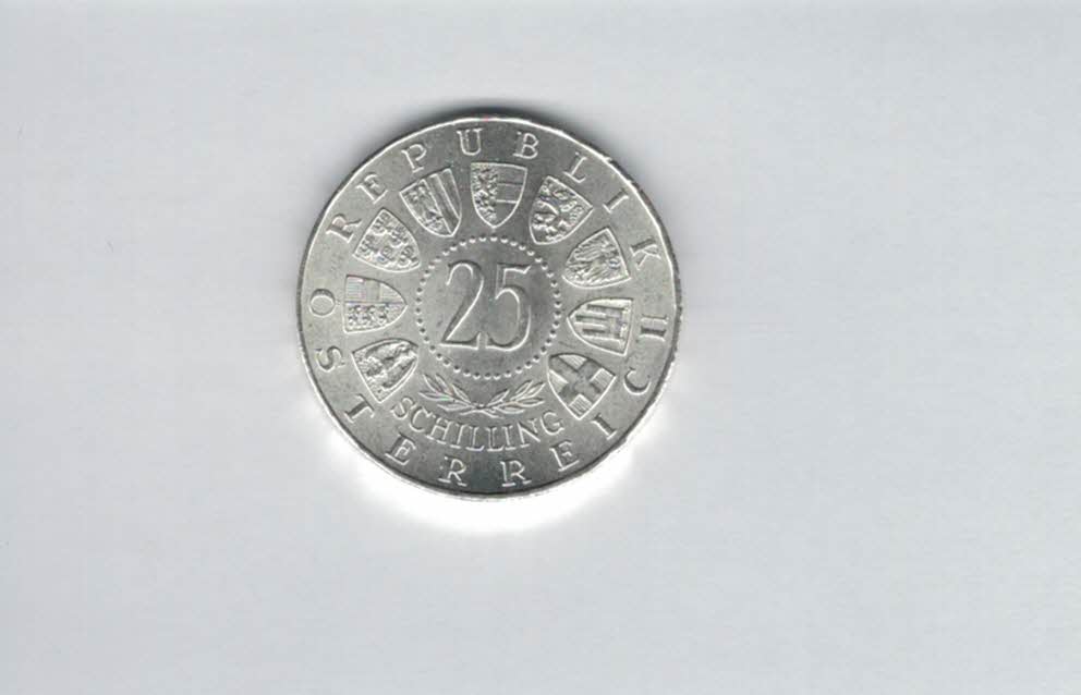  25 Schilling 1957 800 Jahre Mariazell 10,4g fein Ag Gedenkmünze Österreich Spittalgold9800 (04588/3)   