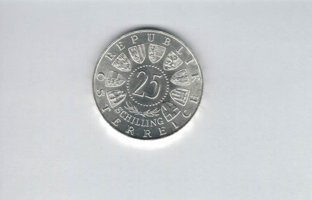  25 Schilling 1962 Anton Bruckner silber 10,4g fein Österreich 2. Rep Spittalgold9800 (4588/8)   