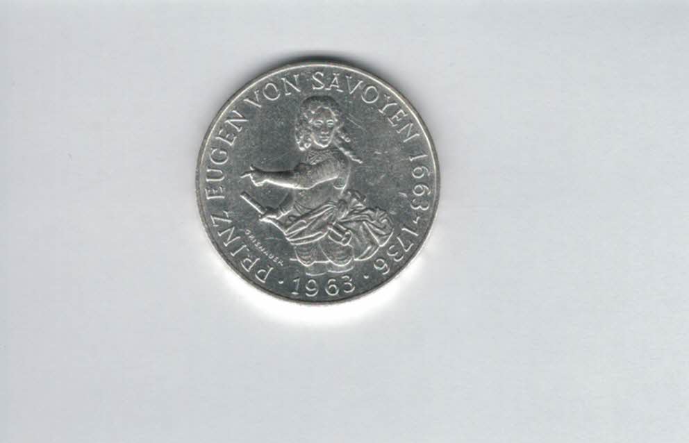  25 Schilling 1963 Prinz Eugen von Savoyen silber 10,4g fein Österreich Spittalgold9800 (04588/9)   