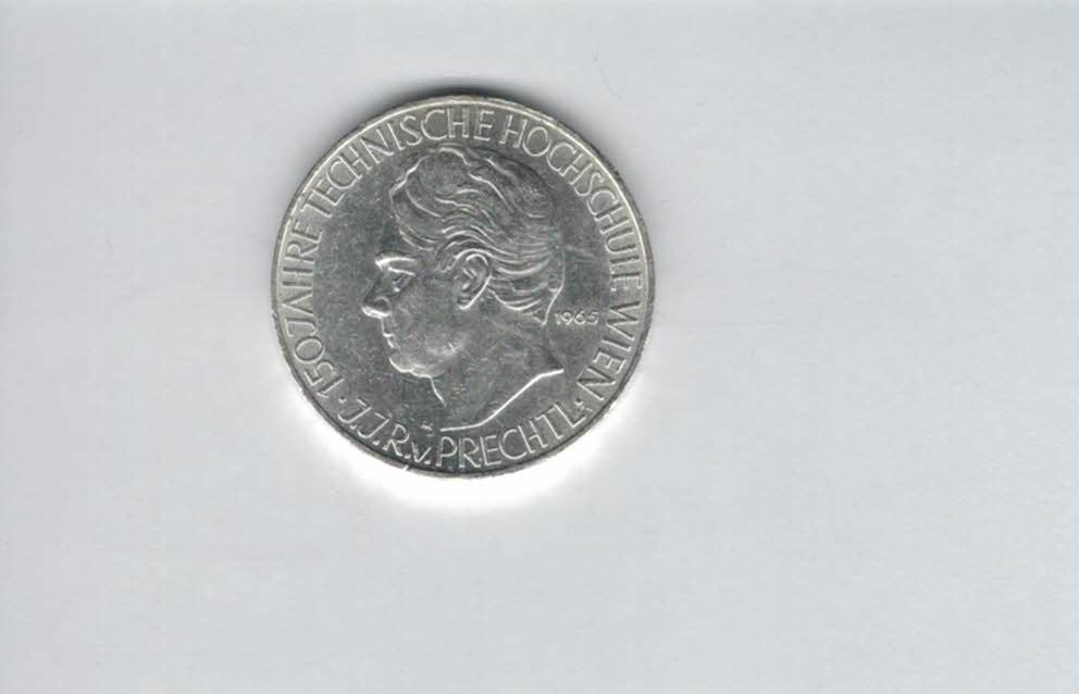  25 Schilling 1965 150 Technische Hochschule Wien Ag 10,4g fein Österreich Spittalgold9800 4588/11   