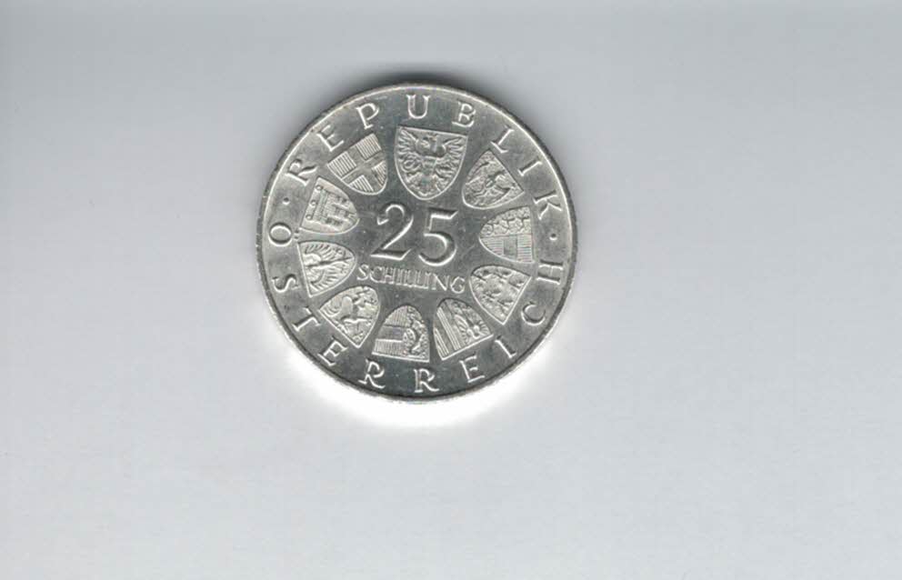  25 Schilling 1965 150 Technische Hochschule Wien Ag 10,4g fein Österreich Spittalgold9800 4588/11   