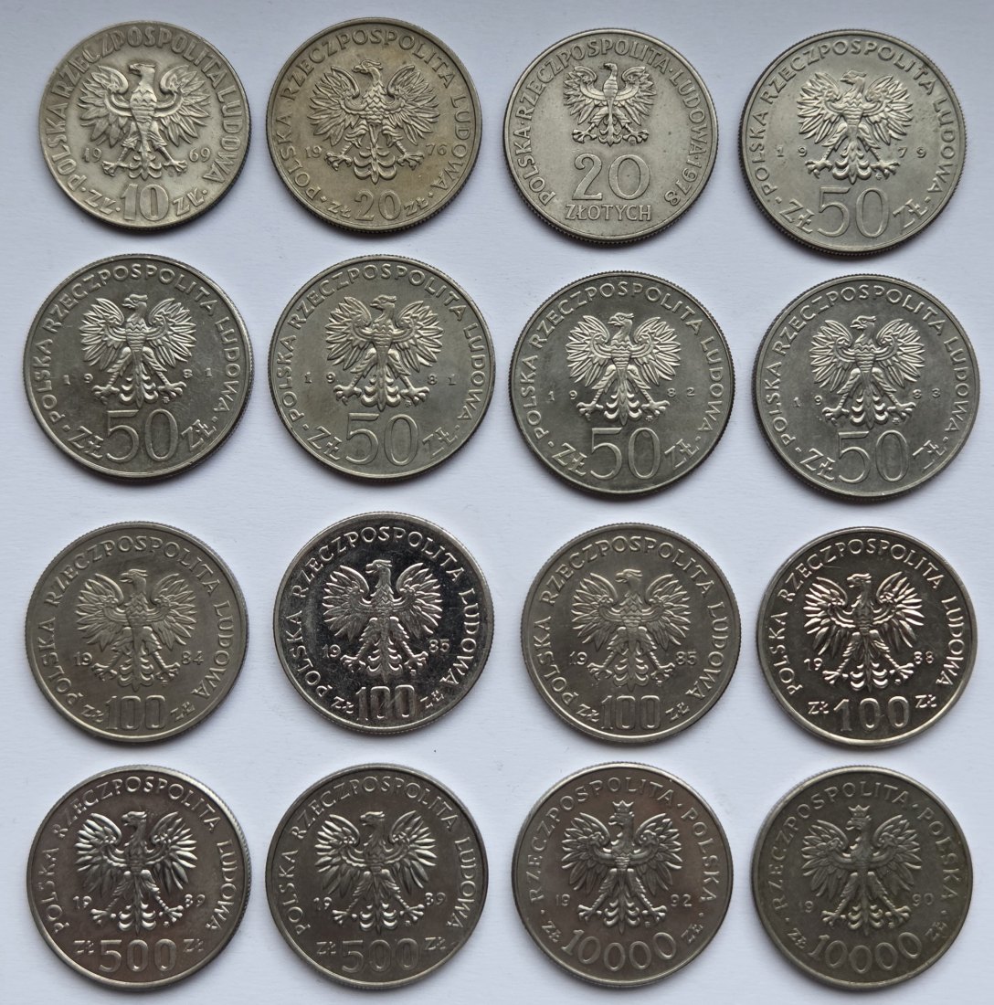  Polen: Lot aus 16 verschiedenen Gedenkmünzen   