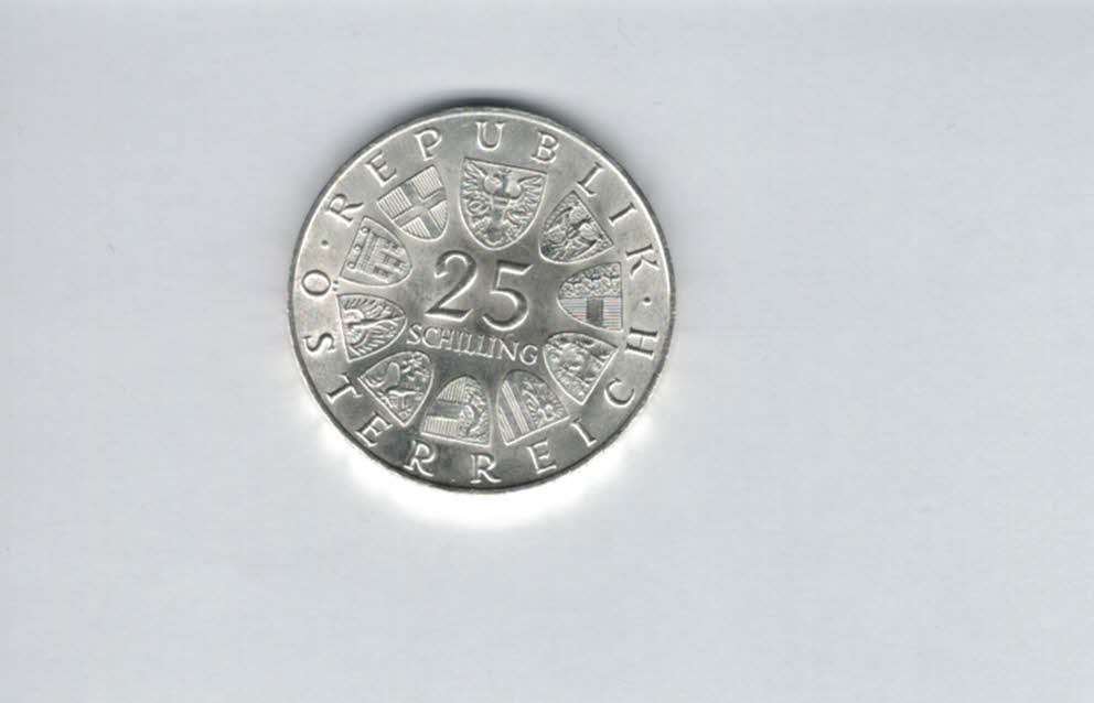  25 Schilling 1967 Maria Theresia silber 10,4g fein Österreich 2. Rep Spittalgold9800 (4588/13)   