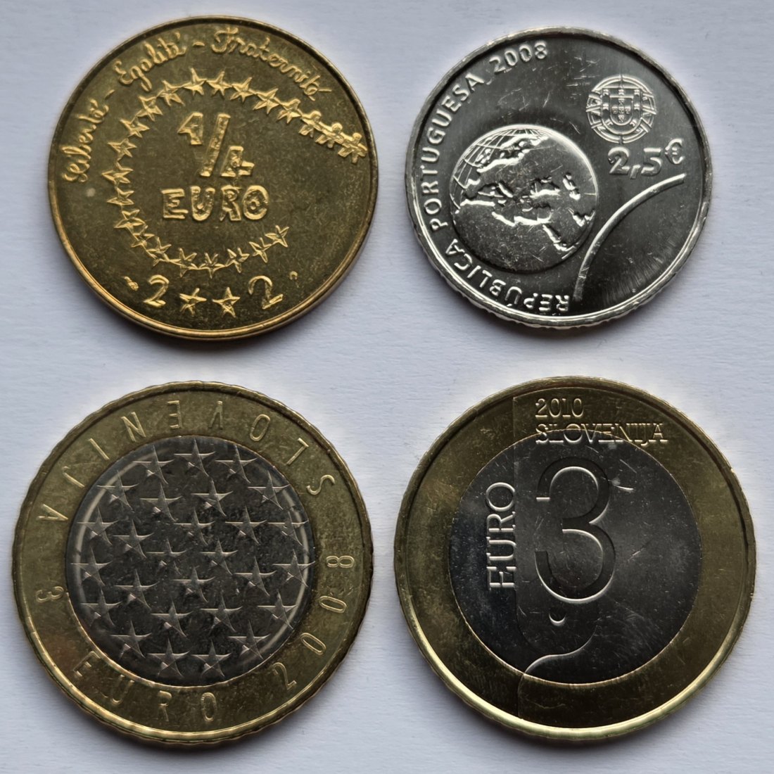  Euro: Lot aus vier Gedenkmünzen   