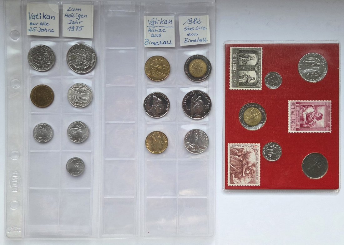 Vatikan: Lot aus drei Münzsätzen   