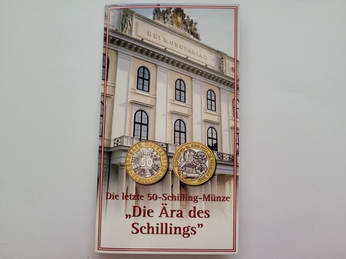  50 Schilling Bi Die Ära des Schillings Blister Österreich Spittalgold9800 (1977   