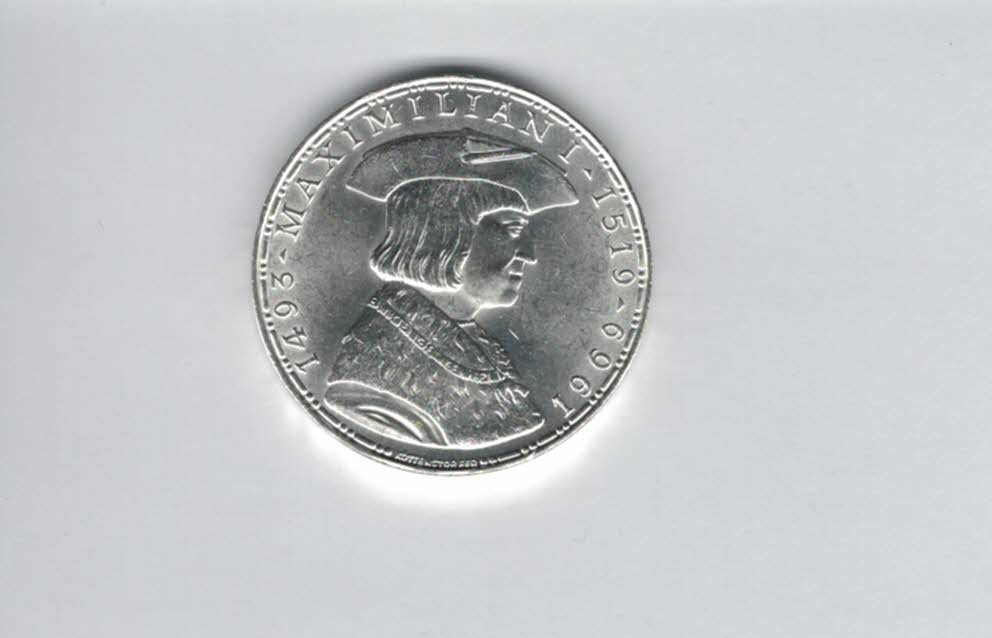  50 Schilling 1969 Kaiser Maximilian I. silber 18g fein Österreich Spittalgold9800 (4584/8)   