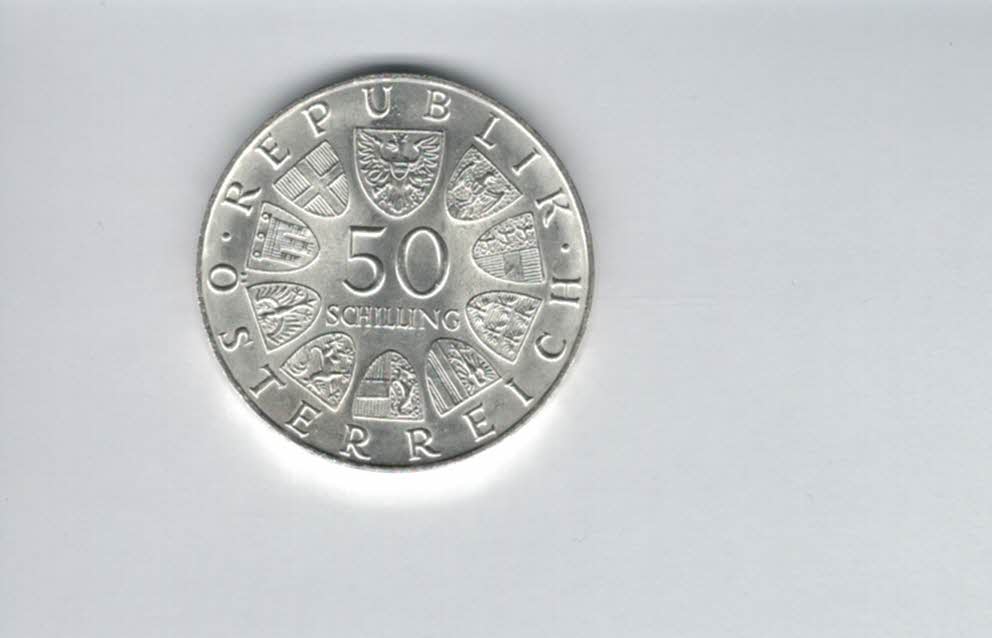  50 Schilling 1970 300 Jahre Universität Innsbruck 18g fein silbe Österreich Spittalgold9800 (4584/9)   
